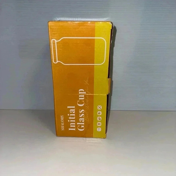 NEW! Letter M initial Shalory Glass Cup, 20oz, Clear glass American Flag - Picture 7 of 9